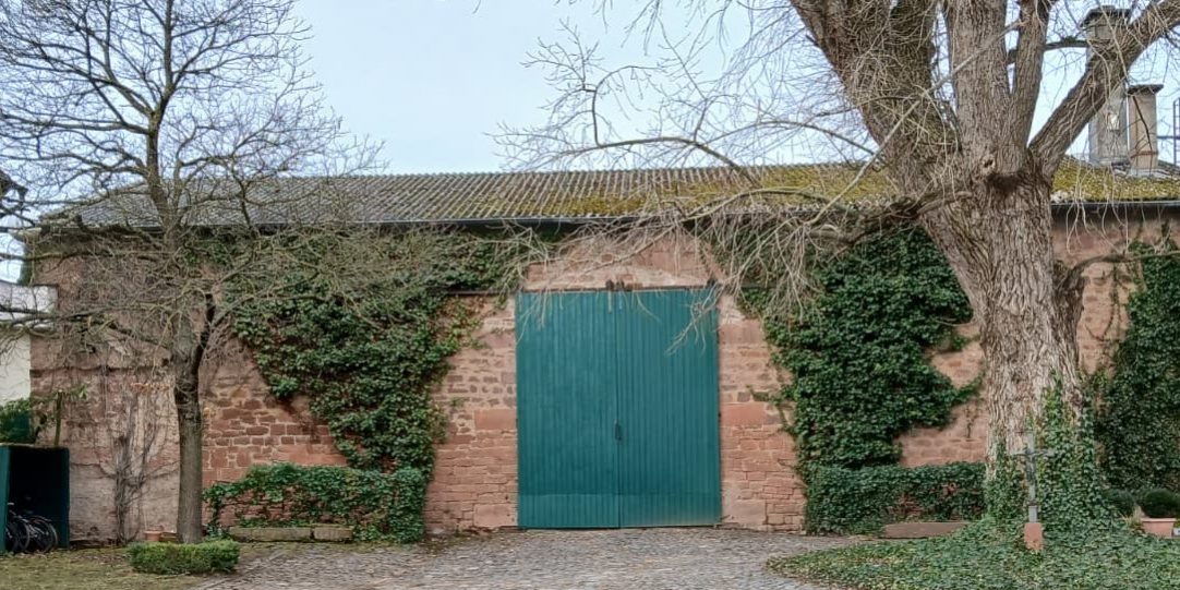 grünes Scheunentor auf dem Hofgut Habitzheim